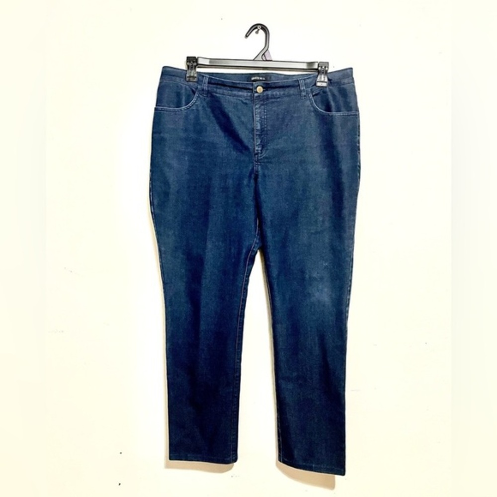 Lafayette‎ 148 New York High Rise Straight Leg Plus Size Stretch Denim Jeans 16